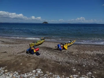 Pause en kayak, ile d'Elbe