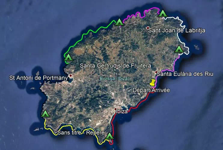 Parcours indicatifs, Tour de l'île d'Ibiza (Baléares)