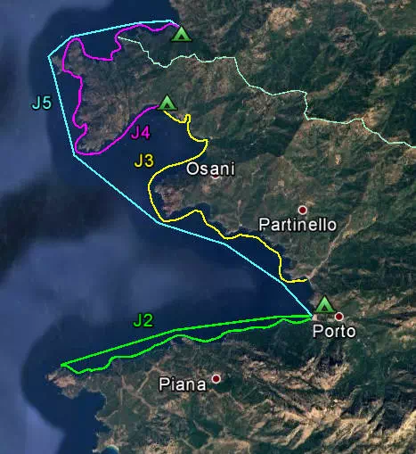 Parcours indicatifs, Stages kayak de mer 5 jours en Corse (Porto)