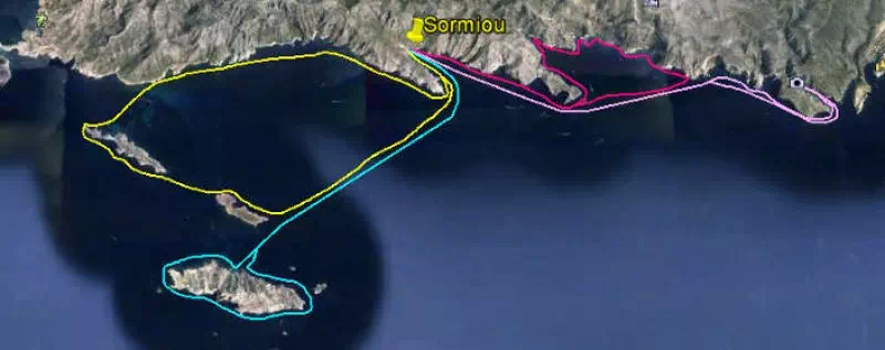 Parcours indicatifs, Stages kayak de mer 3, 4 ou 5 jours dans les Calanques de Marseille à Cassis